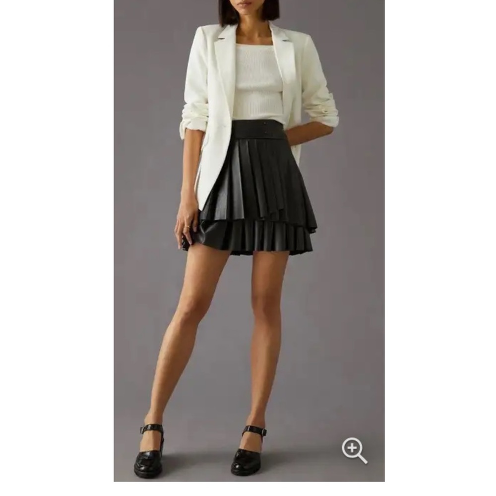 Anthropologie Maeve faux leather pleated skirt, sz 6, NWT